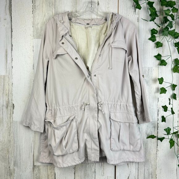 paradis térre cream military zip up jacket womens size small - Picture 1 of 8